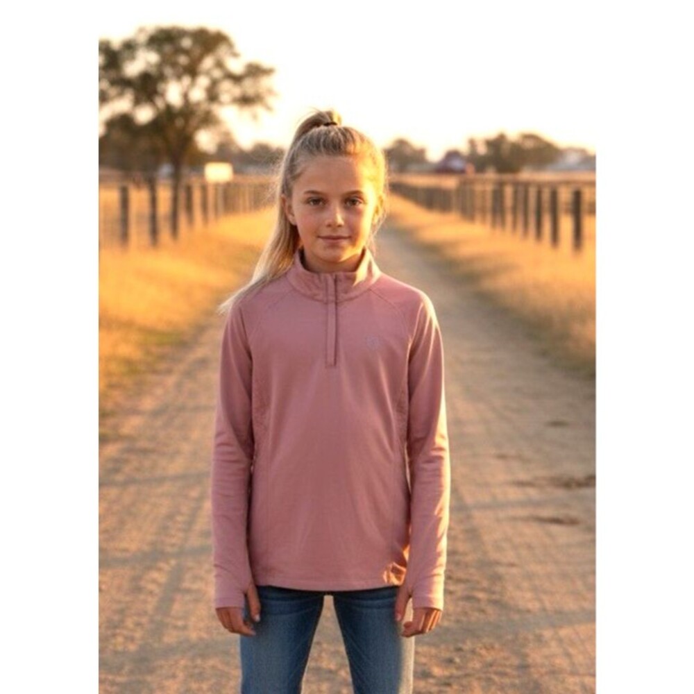 Ariat Tek girls NEW! performance long sleeve dusty rose Large top athleisure